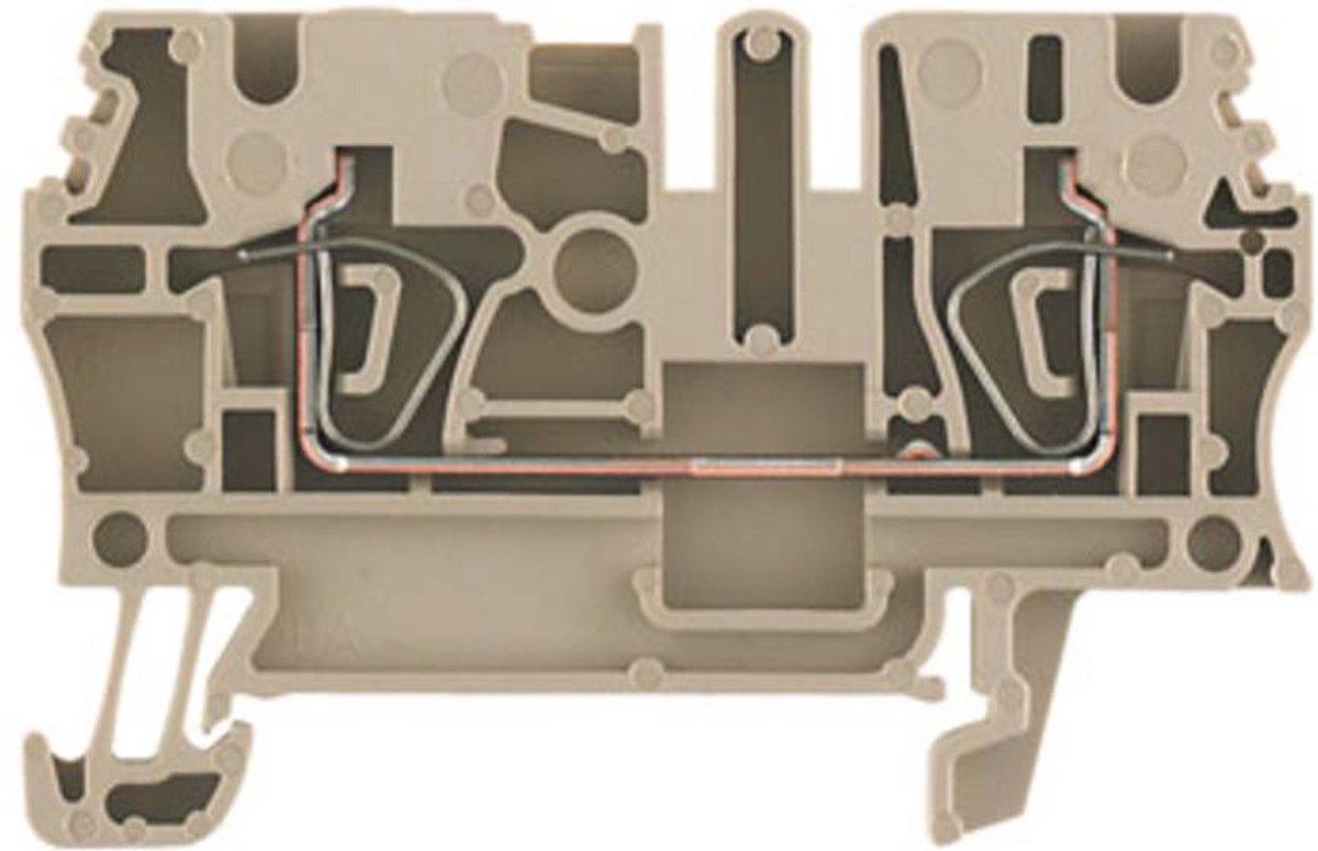 Weidmüller 1608510000-100 Morsetto passante componibile A molla Beige scuro 100 pz.
