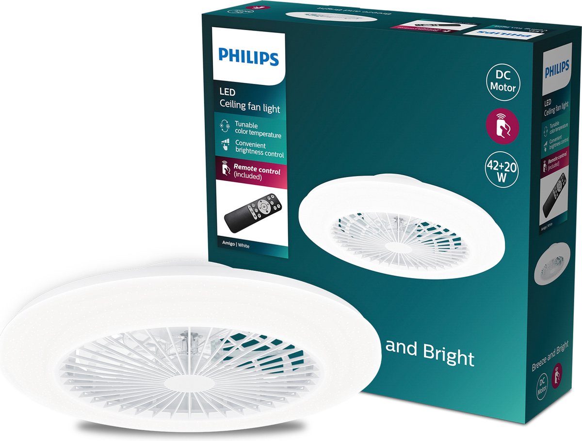 Philips Plafón con ventilador Amigo 42+20 W