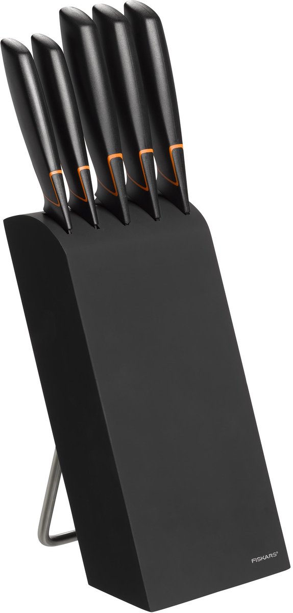 Fiskars Bloque con 5 cuchillos Edge negro
