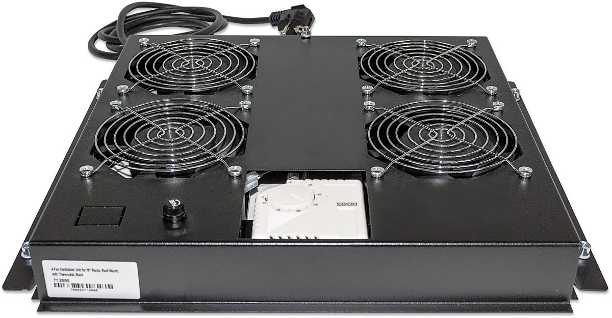 Intellinet 712866 19 pollici 4 x Ventola per armadio rack 1 U Nero