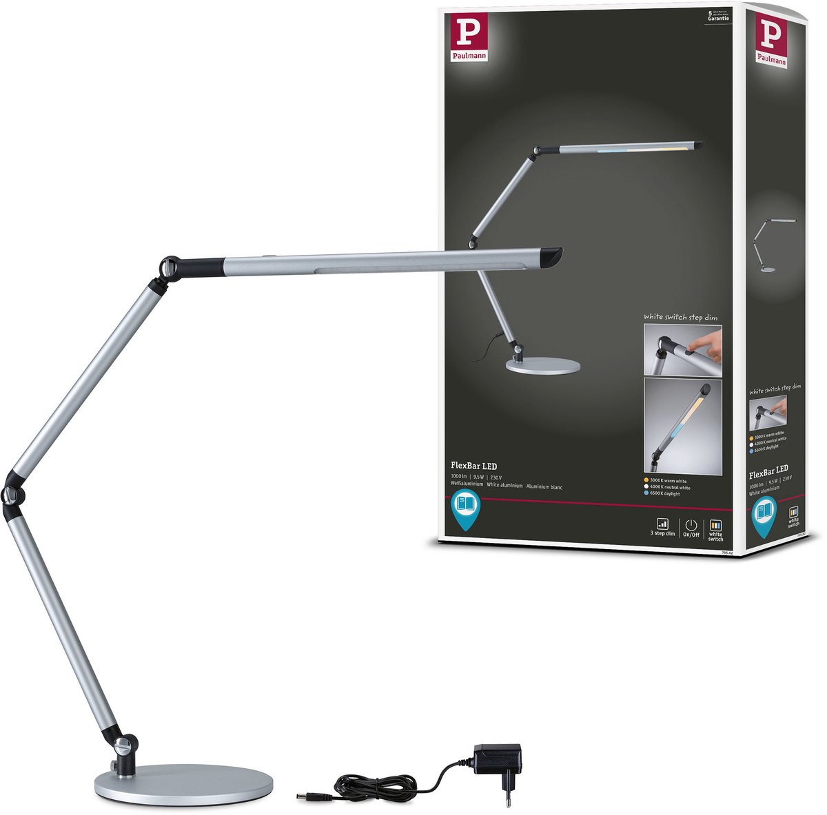 Paulmann Nova Coin 79562 Lampada da tavolo LED LED (monocolore) 9.5 W Argento (opaco)