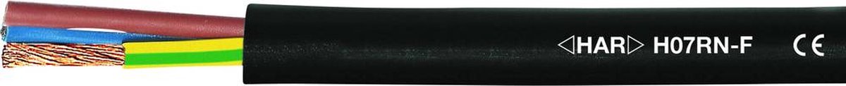 HELU 37061 Cavo in gomma H07RN-F 5 G 1.5 mm² + 5 G 1.5 mm² Nero 100 m