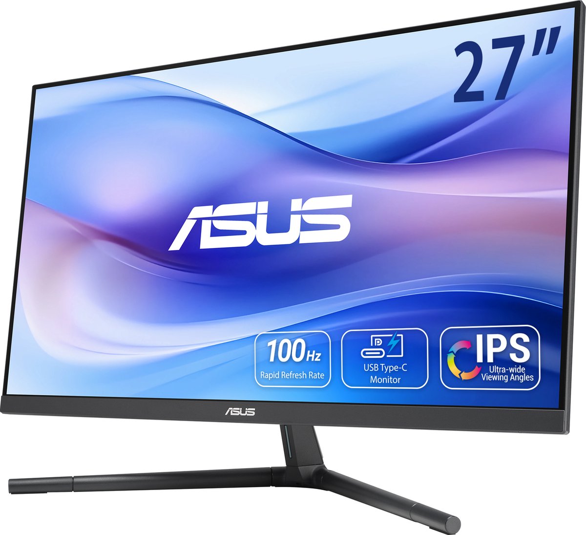 Asus VU279CFE-B Eye Care Plus Monitor LED ERP C (A - G) 68.6 cm (27 pollici) 1920 x 1080 Pixel 16:9 1 ms HDMI ™, Cuffie (jack da 3,5 mm), USB-C® IPS LED