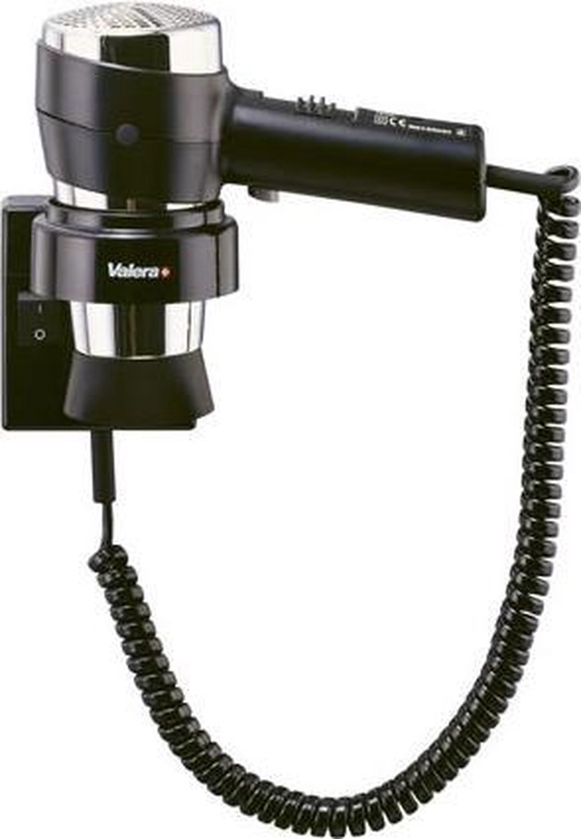 Valera Action Super Plus 1200 542.05/038A B Asciugacapelli da parete Nero Cromo