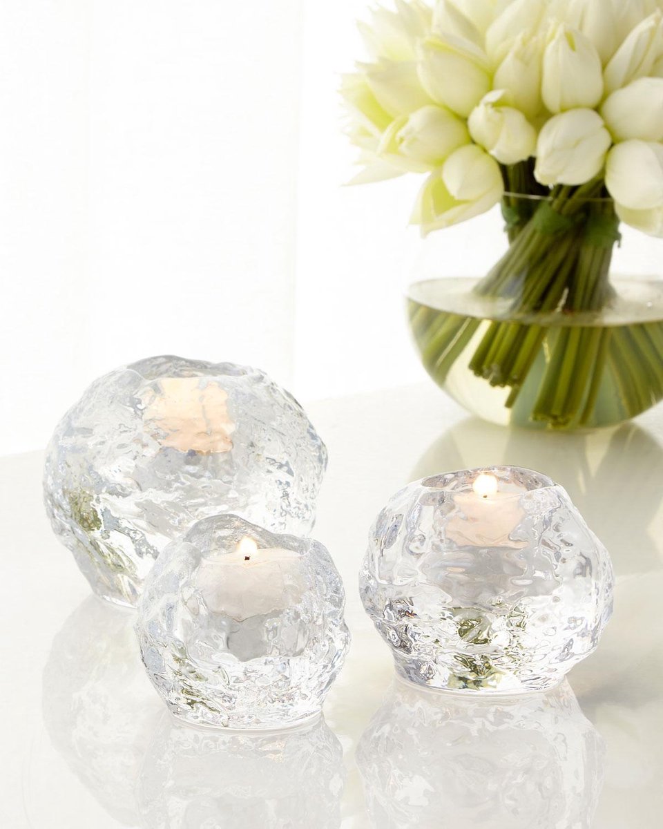 Kosta Boda 3 portavelas Snowball set de 3