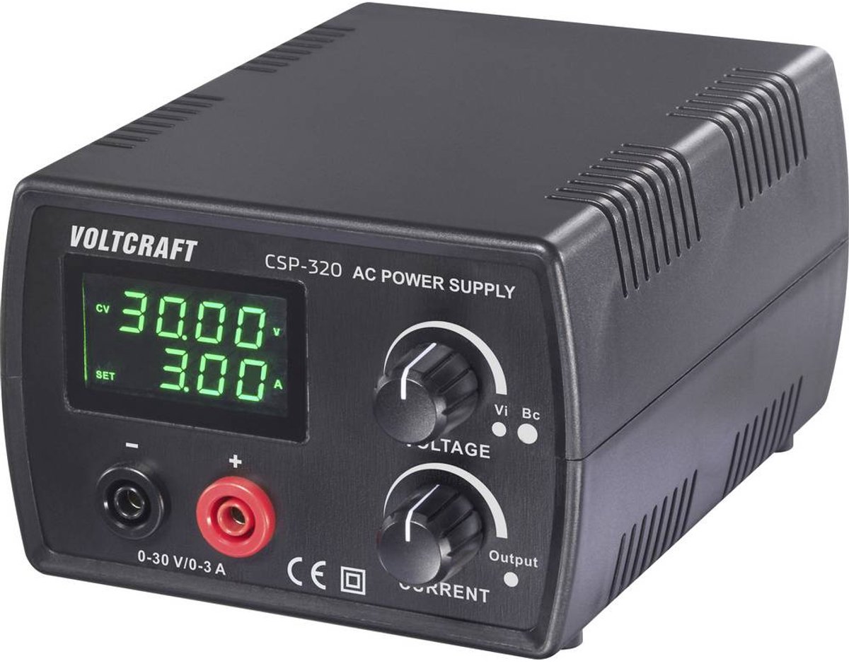 VOLTCRAFT CSP-320 Alimentatore da laboratorio regolabile 0 - 30 1 - 3 A 90 W funzionamento a corrente e a batteria Num. uscite 1 x
