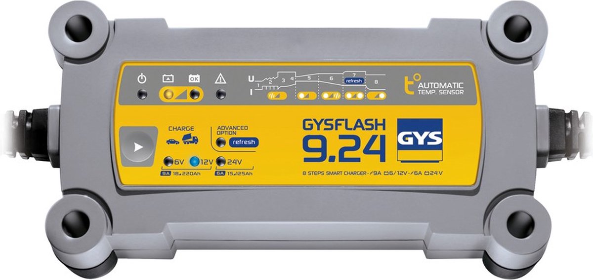 GYS GYSFLASH 9.24 029477 Caricatore automatico 6 V, 12 V, 24 V 9 A