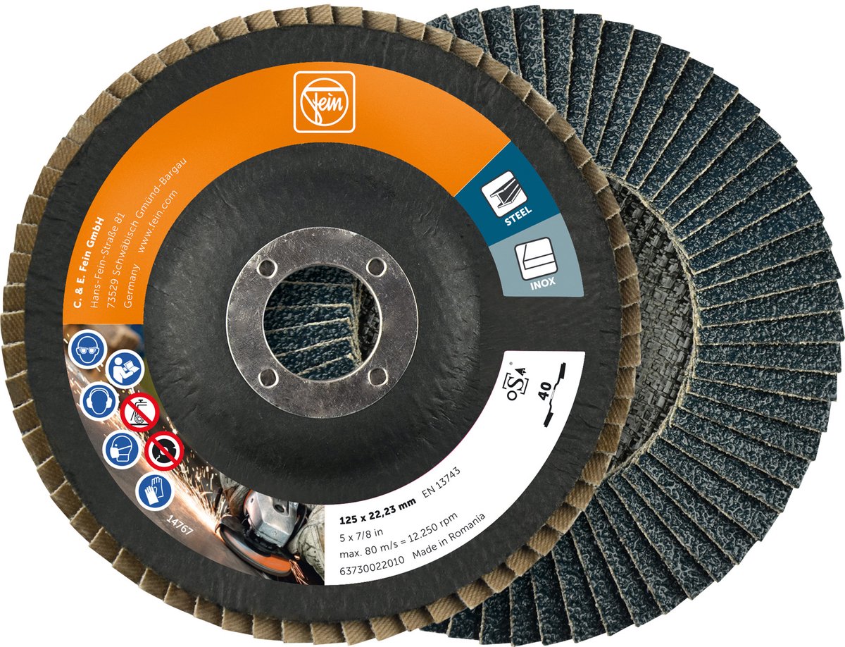 Fein 63730022010 disco a lamelle Diametro 125 mm Dimensione dei grani=40 10 pz.