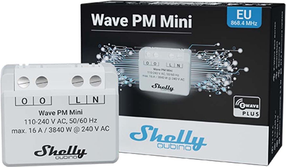 Shelly Shelly Qubino Wave PM Mini Attuatore di misura a commutazione Z-Wave
