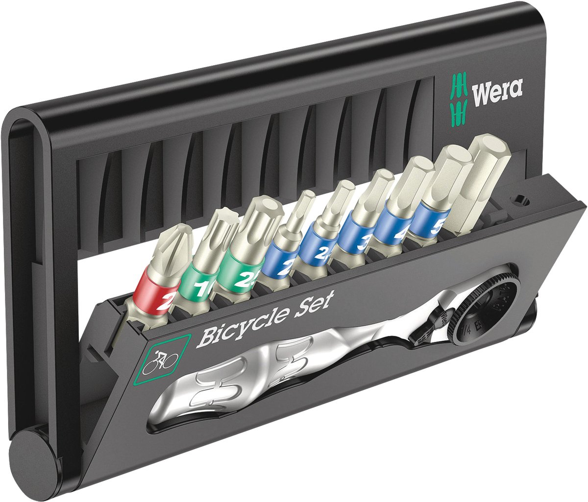 Wera Bicycle Set 9 05004177001 Kit inserti Croce Phillips, TORX, Brugola interna, Quadrato esterno incl. Cricchetto