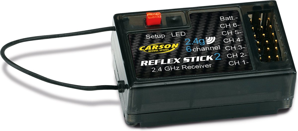 Carson Modellsport Reflex Stick 2 Ricevitore a 6 canali 2,4 GHz Sistema innesto Graupner / JR