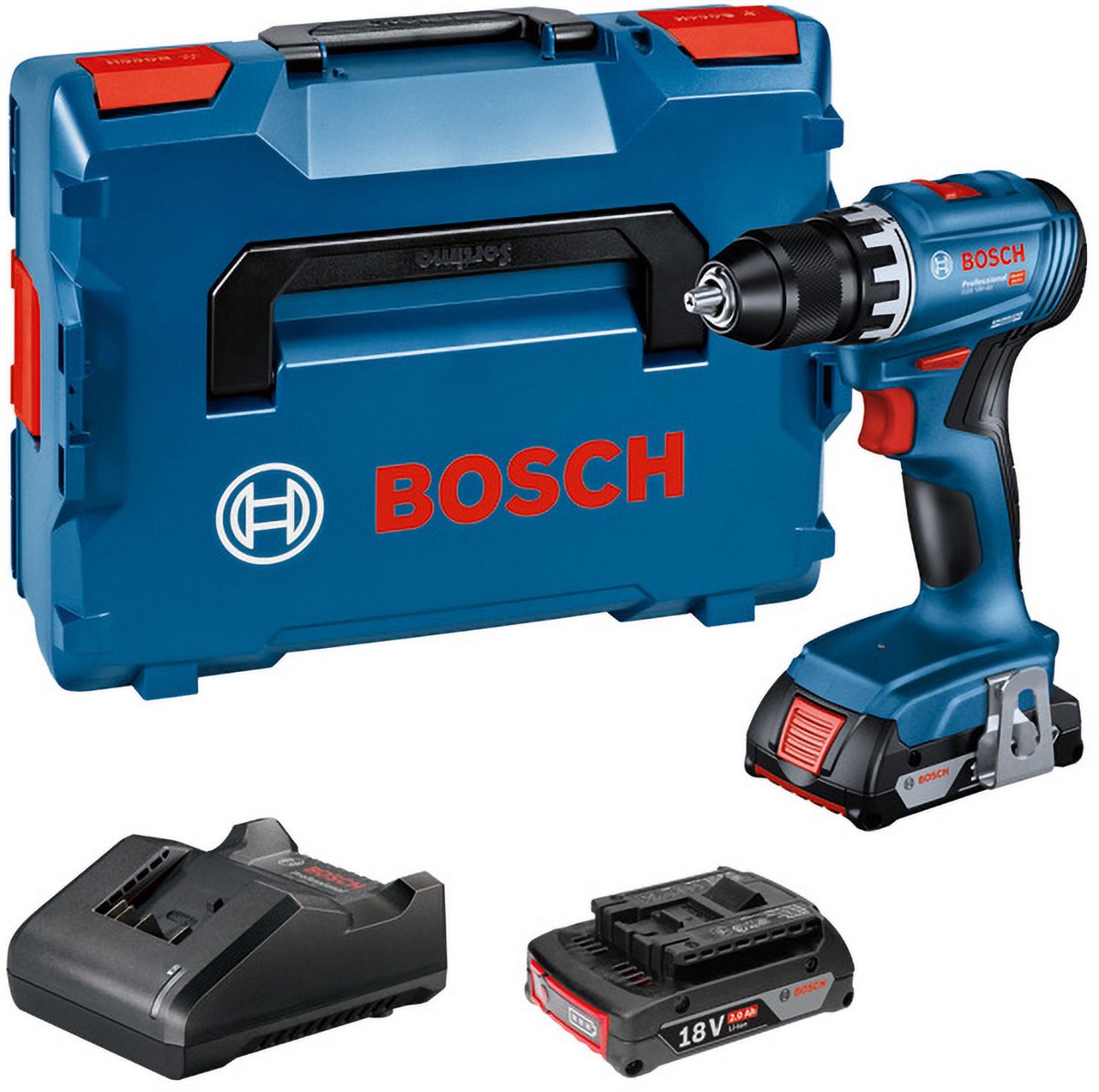 Bosch Professional GSR 18V-45 06019K3203 Trapano avvitatore a batteria 18 V 2.0 Ah Li-Ion incl. seconda batteria, incl. caricabatterie, incl. valigia