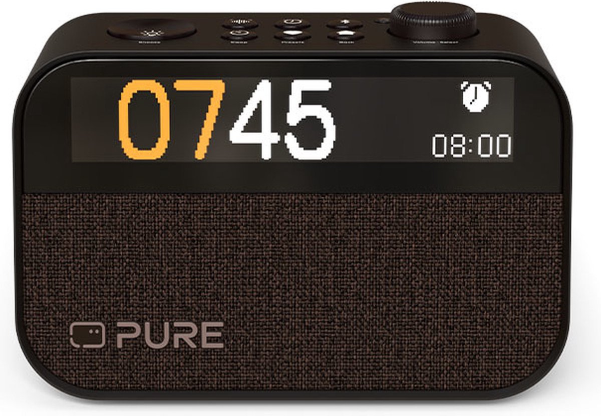 RELOJ DESPERTADOR PURE MOMENT CHARGE BLACK BT LUZ