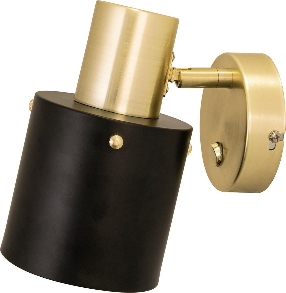 Globen Lighting Lámpara de pared Clark 1 Negro-latón cepillado