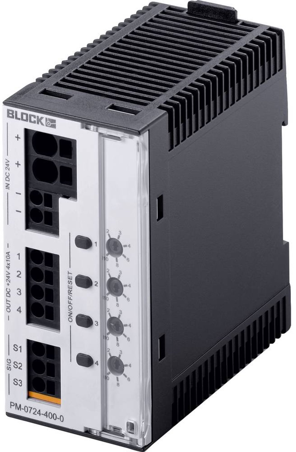 BLOCK PM 0724-400-0 Interruttore elettronico 24 V/DC 10 A Num. uscite:4 x Contenuto 1 pz.