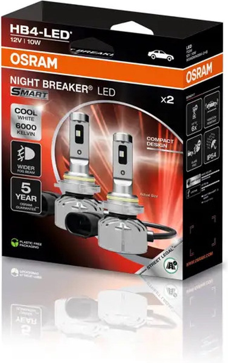 Osram Automotive 9006DWNBSM-2HB Lampadina LED LED NIGHT BREAKER® LED smart HB4 12 V
