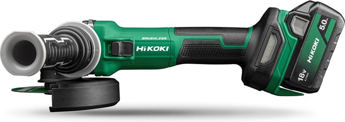 HiKOKI G1813DE G1813DEWQZ Smerigliatrice angolare a batteria 125 mm incl. seconda batteria, incl. caricabatterie 750 W 5 Ah, 5 Ah