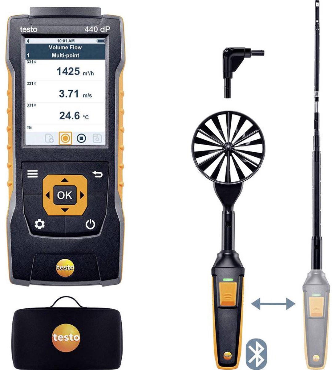 testo 440 Set1 delta P Anemometro Sensore a filo caldo