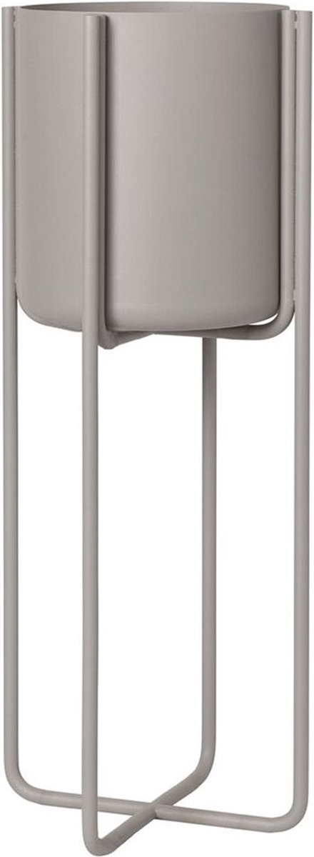 blomus Kena Maceta con base S h55 cm Ø22 cm Mourning dove (gris claro)