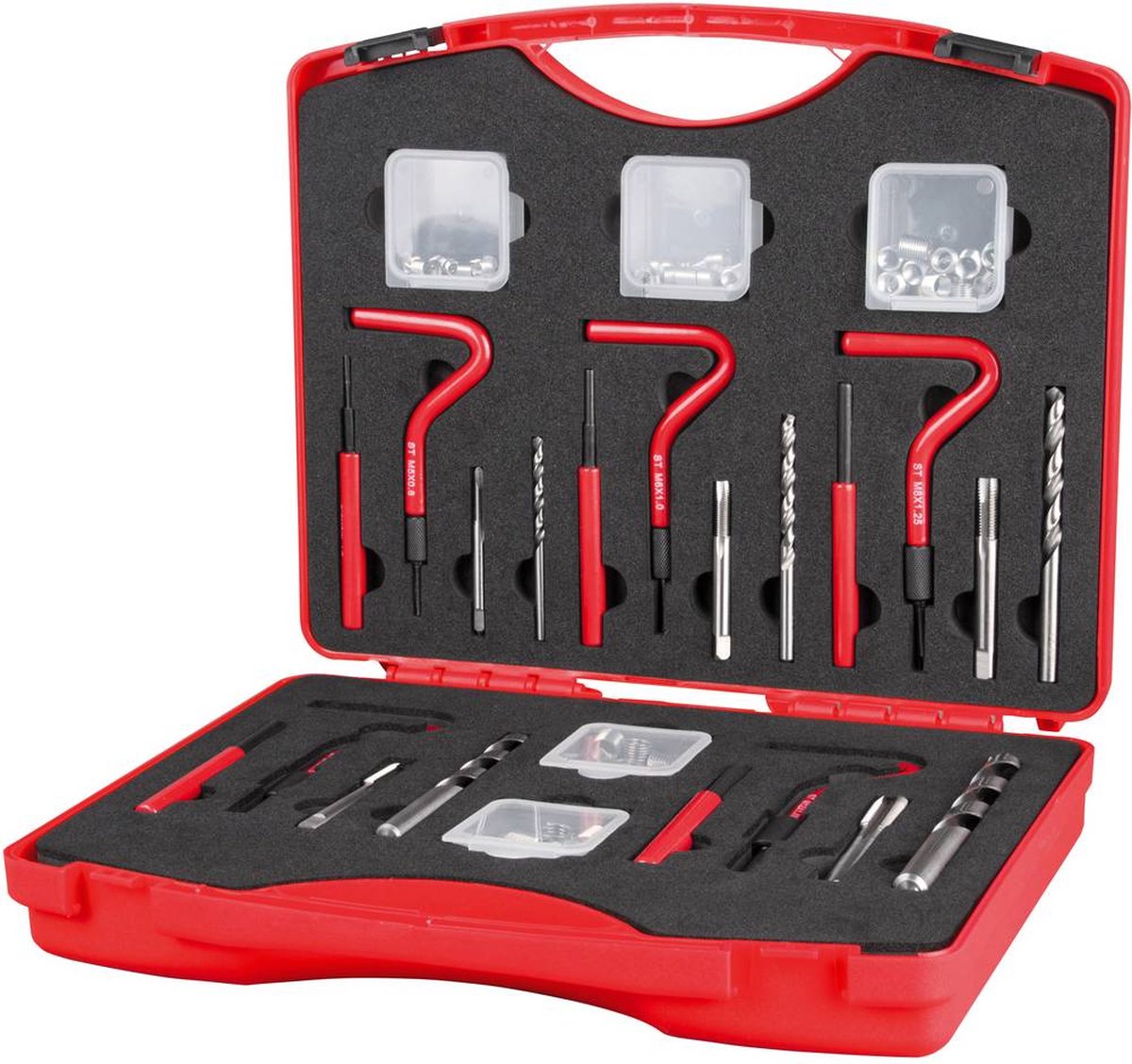 RUKO 244208 Kit di riparazione filetti metrica M5, M6, M8, M10, M12 Taglio destrorso 1 pz.