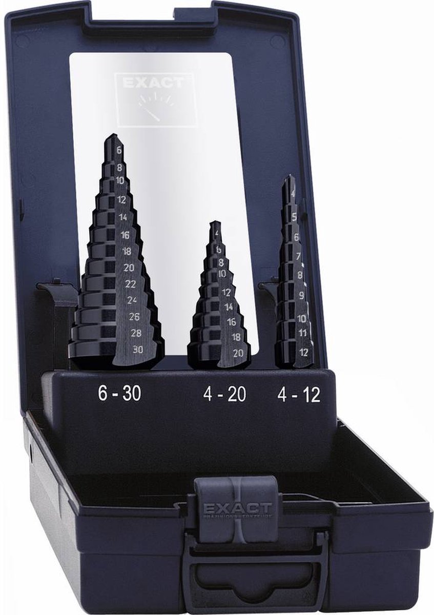 Exact 50071-2 HSS Kit punte a gradini 3 parti TiAIN Alberino a 3 facce 1 KIT