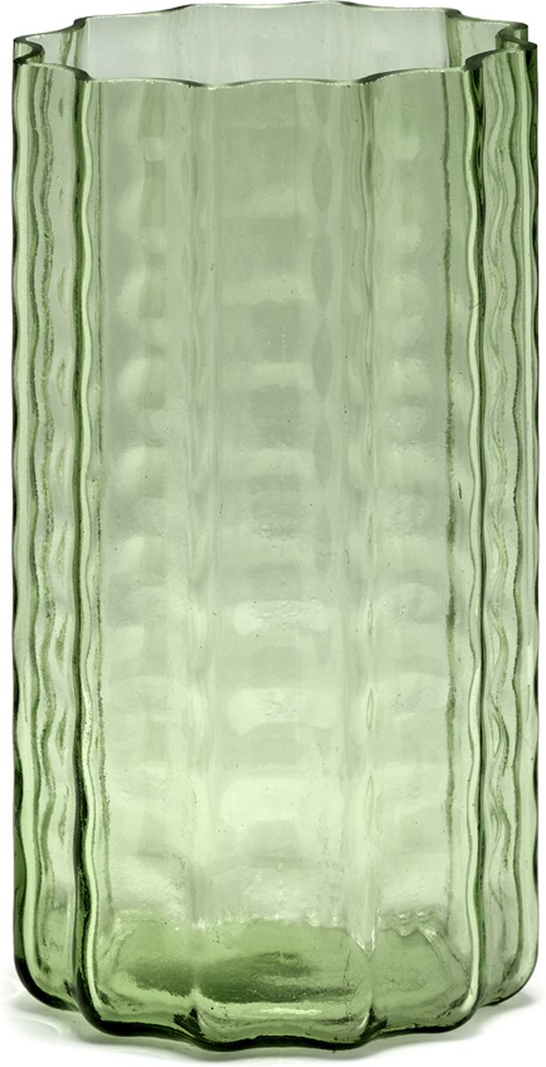 Serax Vase Waves 01 21 cm Green-clear