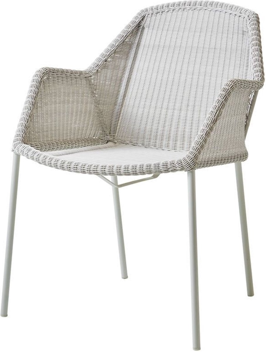 Cane-line Silla con reposabrazos apilable Breeze weave White grey