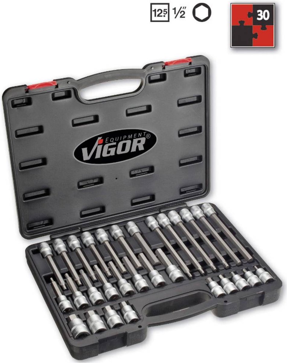 Vigor Kit inserti giravite a bussola 1/2 (12.5 mm) 30 parti V1919