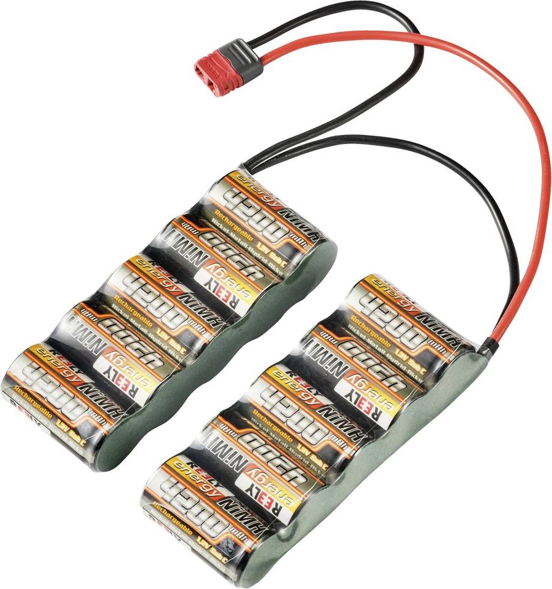 Reely Batteria ricaricabile NiMh 12 V 4200 mAh Numero di celle: 10 Side by Side Sistema a spina a T