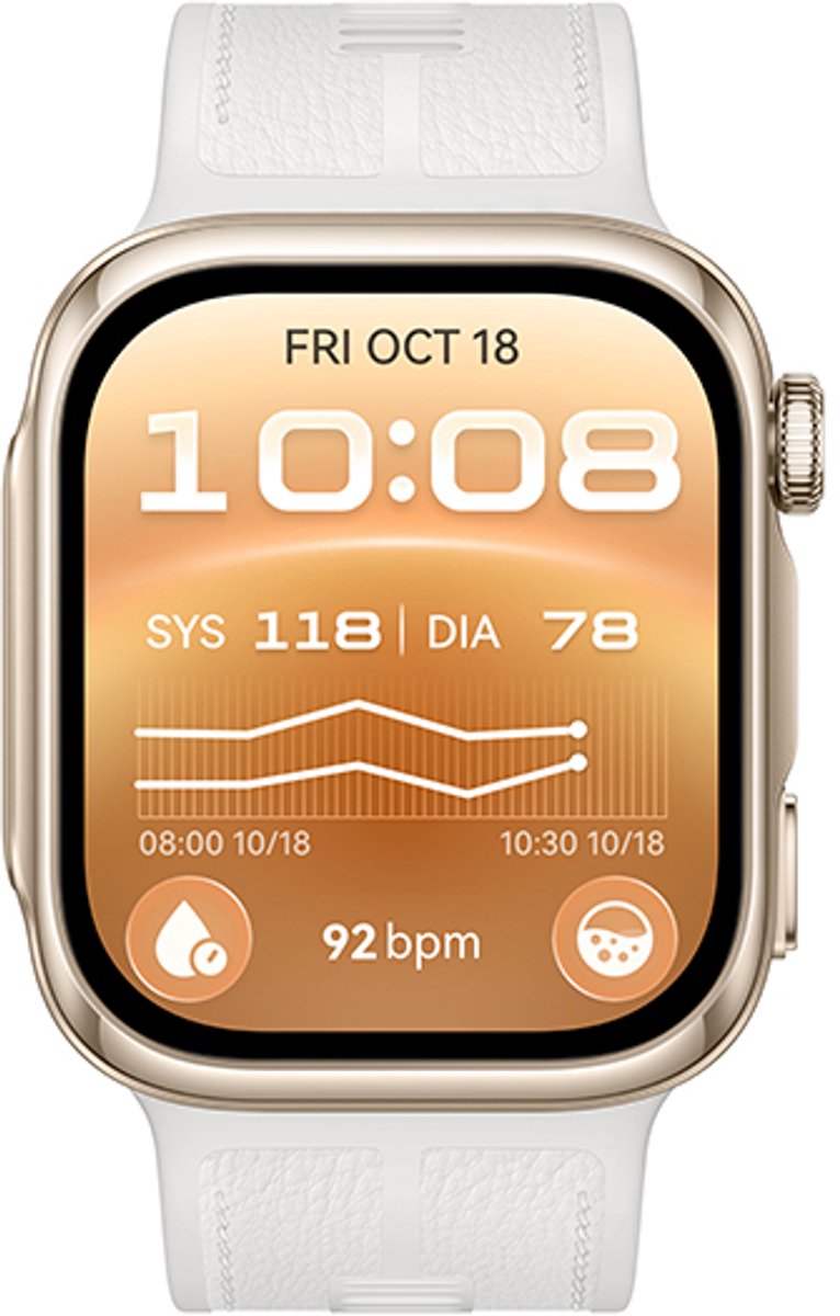 Huawei Watch D3 - Gold with White Composite Leather Strap