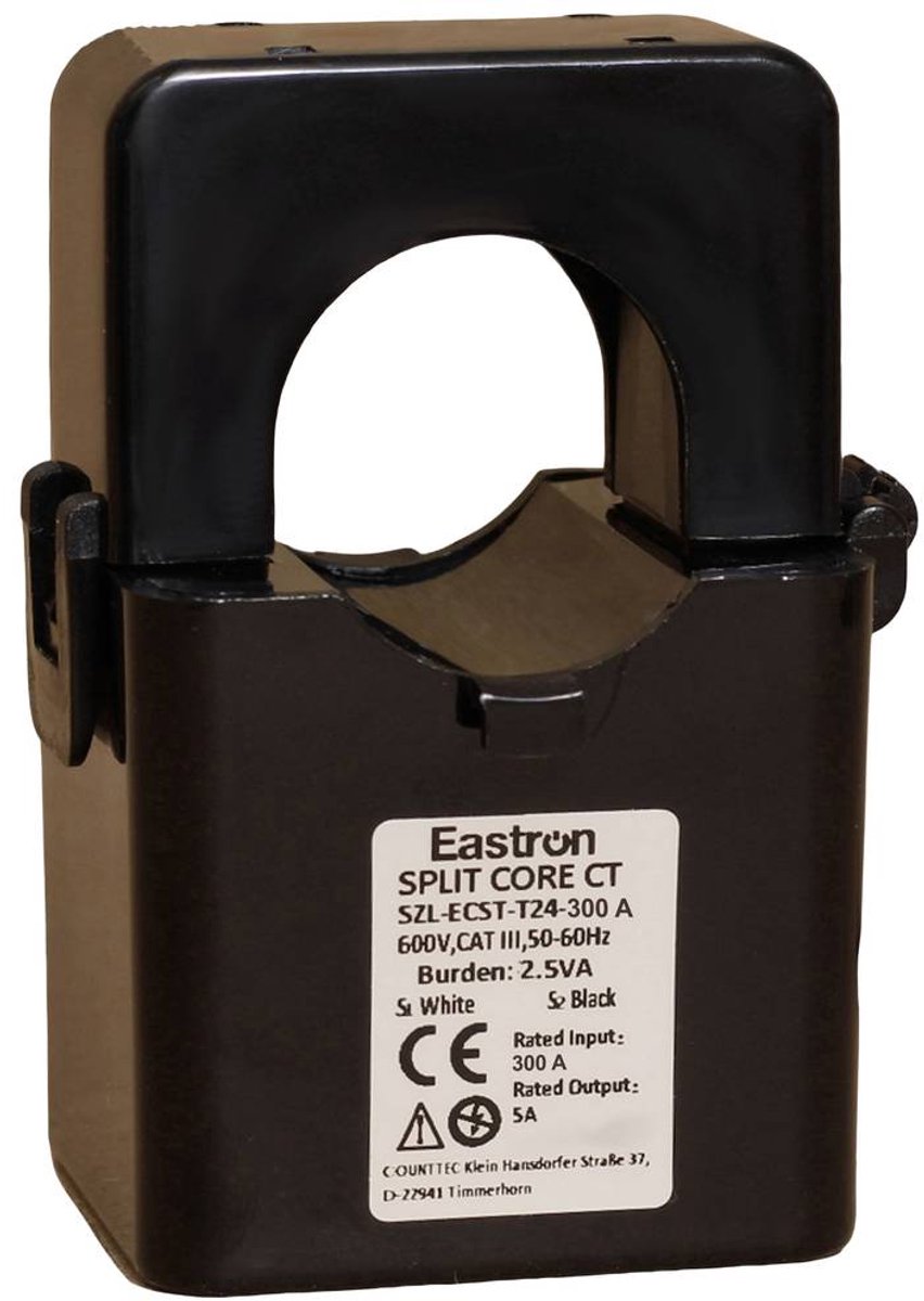 Counttec ESCT-T24 KW30300 Trasformatore di corrente Corrente primaria 300 A Corrente secondaria 5 A Ø ingresso cavo:25 mm Montaggio a cerniera 1 pz.