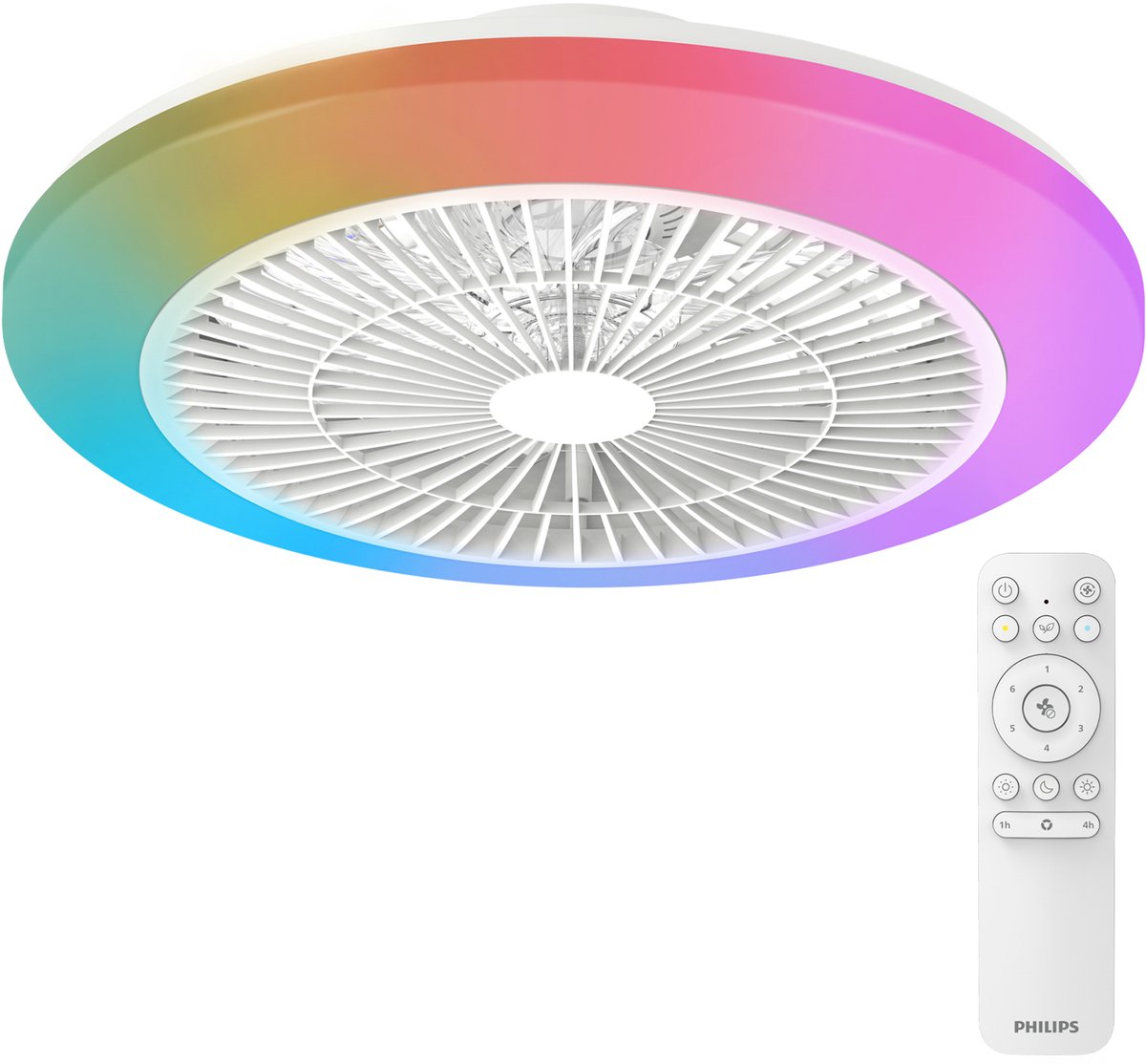 Philips LED Amigo Ventilatore da soffitto 40 W con telecomando, Dimmerabile