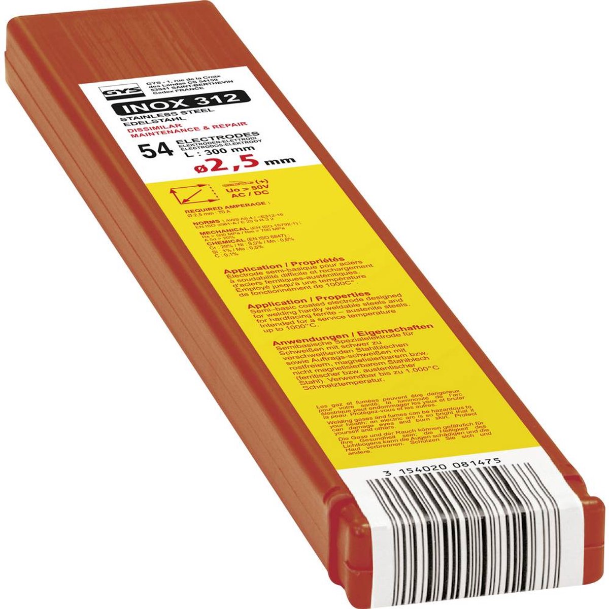 GYS 312 R Elettrodi per saldatura 54 pz. (Ø x L) 2.5 mm x 300 mm
