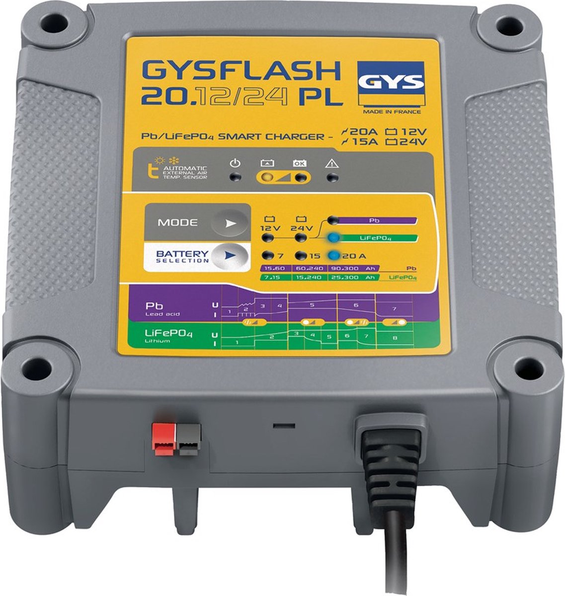 GYS GYSFLASH 20.12/24 PL 026049 Caricatore automatico 12 V, 24 V 7 A, 15 A, 20 A