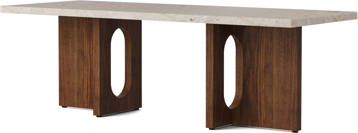 Audo Copenhagen Mesa lounge Androgyne Sand/kunis breccia, base de nogal
