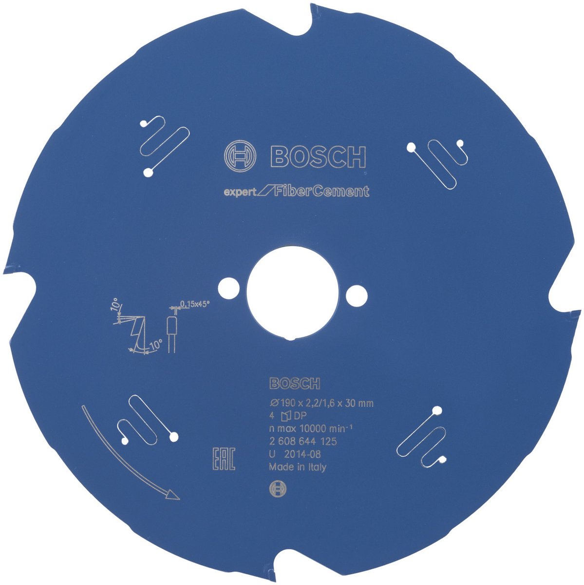 Bosch Accessories Expert for Fiber Cement 2608644125 Lama circolare 190 x 30 x 1.6 mm Numero di denti: 4 1 pz.