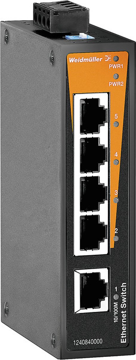 Weidmüller 1240840000 IE-SW-BL05-5TX Switch ethernet industriale 10 / 100 MBit/s Funzione PoE