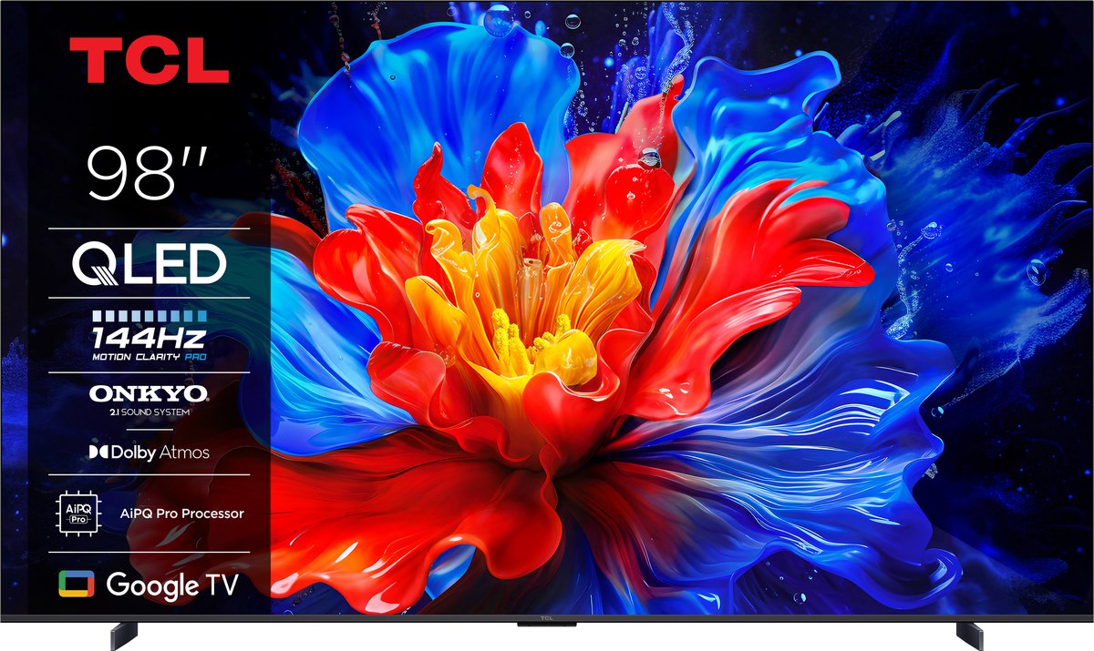 TCL 98" Fladskærms TV QLED 4K Dolby Vision 98P8K