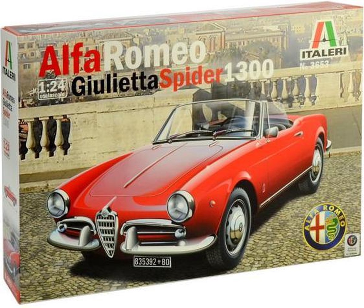 Italeri 3653 Alfa Romeo Giulietta Spider 1300 Automodello in kit da costruire 1:24