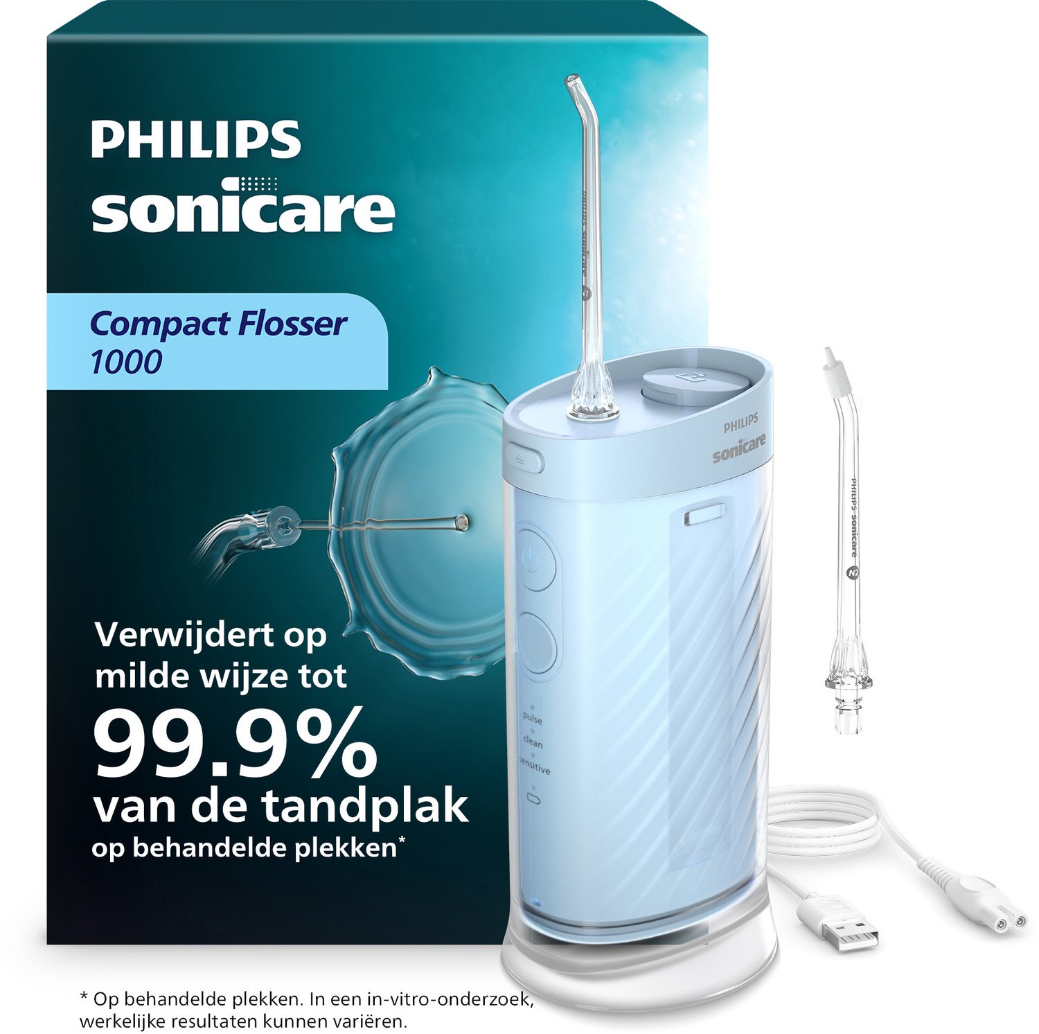 Philips Eltandbørste Sonicare Compact Flosser 1000 HX3333 - oral irrigator - blue