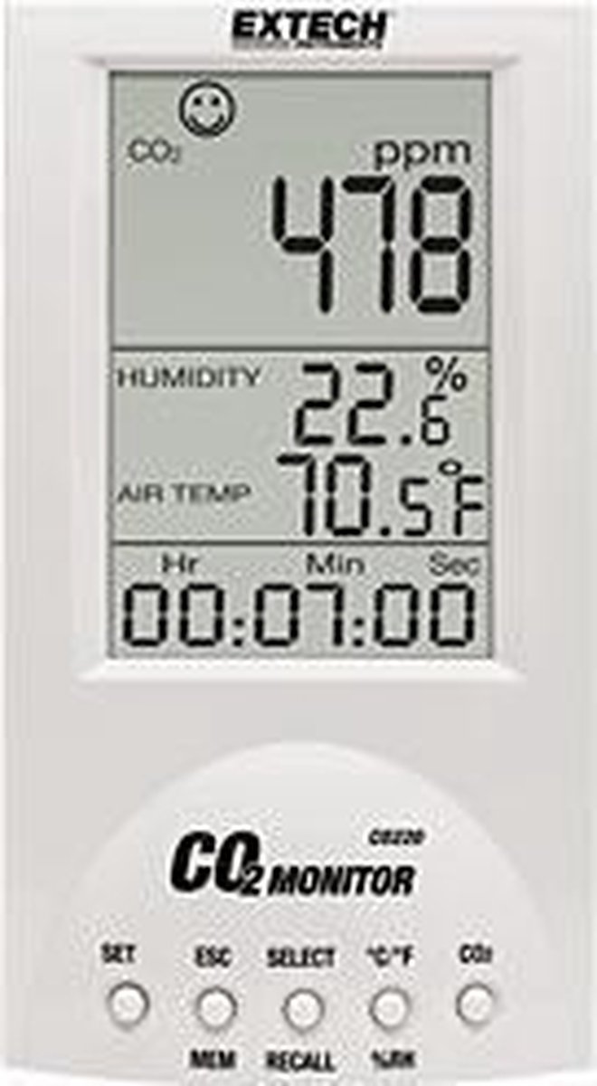 Extech CO220 Misuratore di anidride carbonica 0 - 9999 ppm