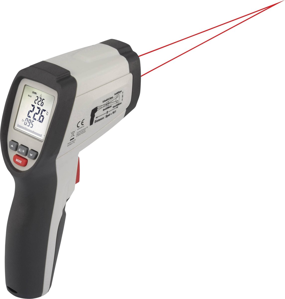VOLTCRAFT IR 650-16D Termometro a infrarossi Ottica 16:1 -40 - 650 °C Pirometro