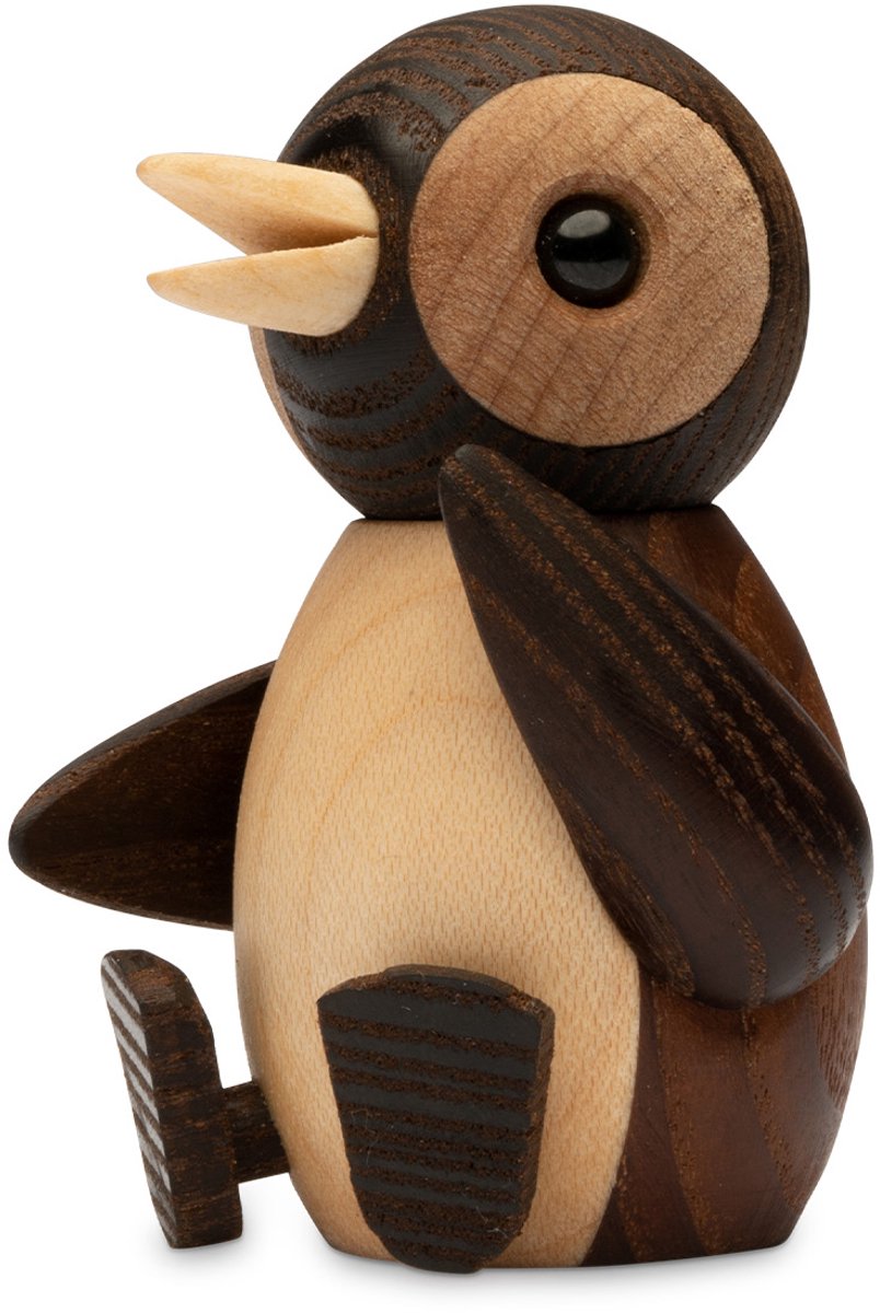 Spring Copenhagen Decoración pingüino pequeño Snow 7 cm Marrón