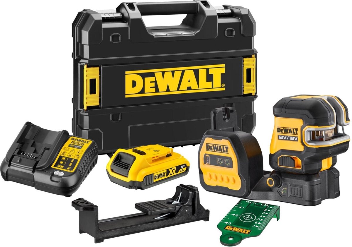 DEWALT DCE825D1G18-QW Laser combinato punti e linee Con base magnetica, autolivellante, Laser verde Raggio di azione (max.): 50 m