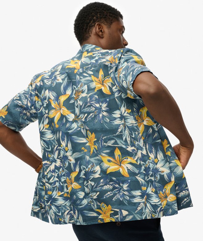 Superdry Herren Hemd mit Hawaii-print Blau - Größe: Xxxl