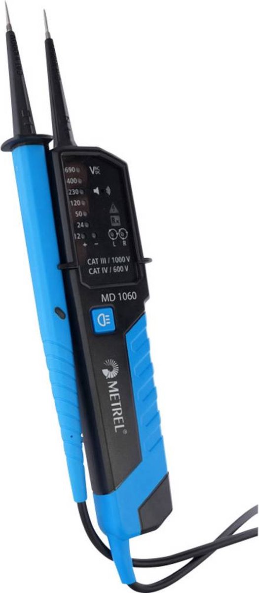 Metrel MD 1060 Tester di tensione a due poli CAT III 1000 V, CAT IV 600 V LED, Acustico