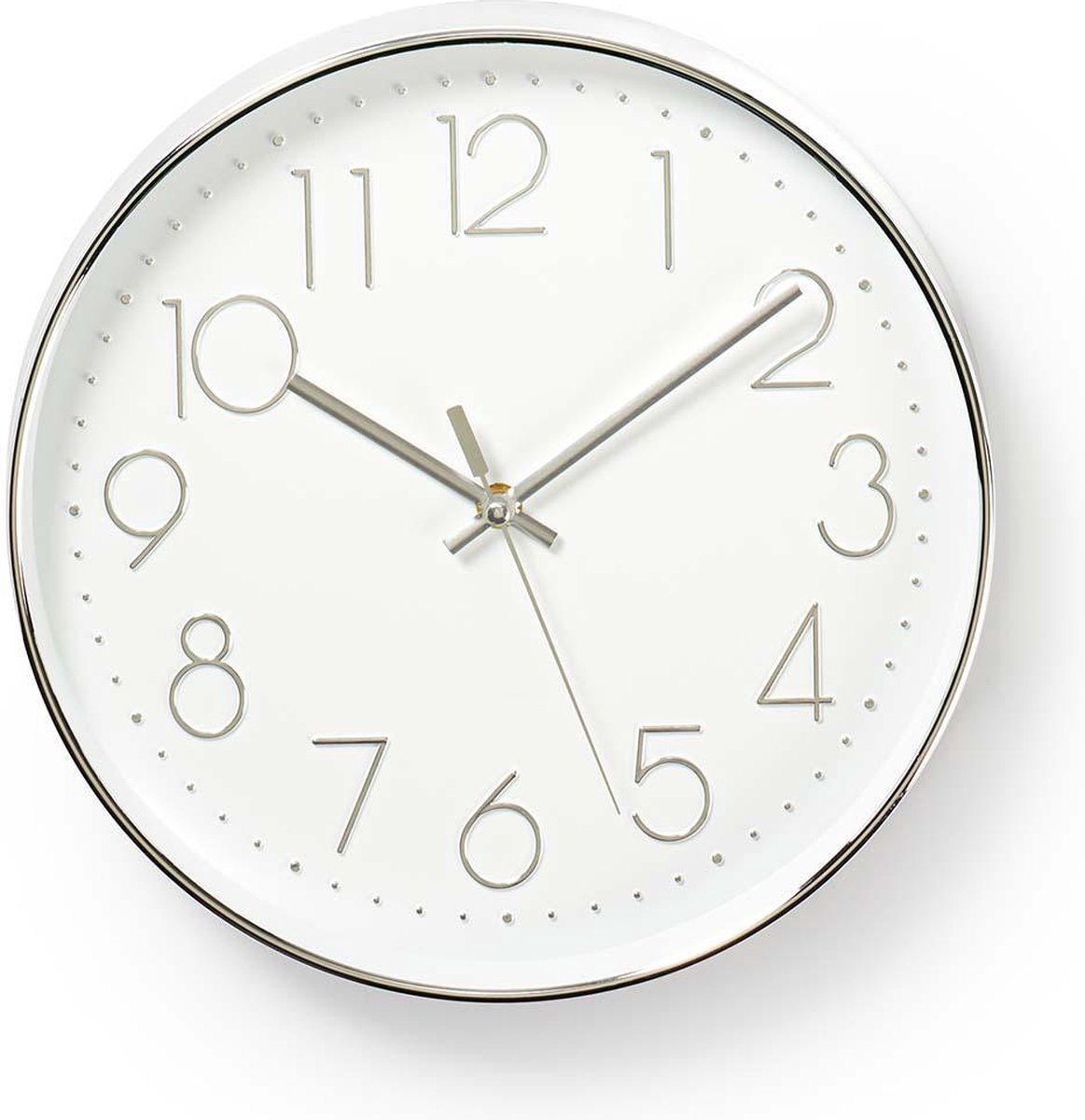 Nedis - clock - quartz - wall mountable - 30 cm - white silver