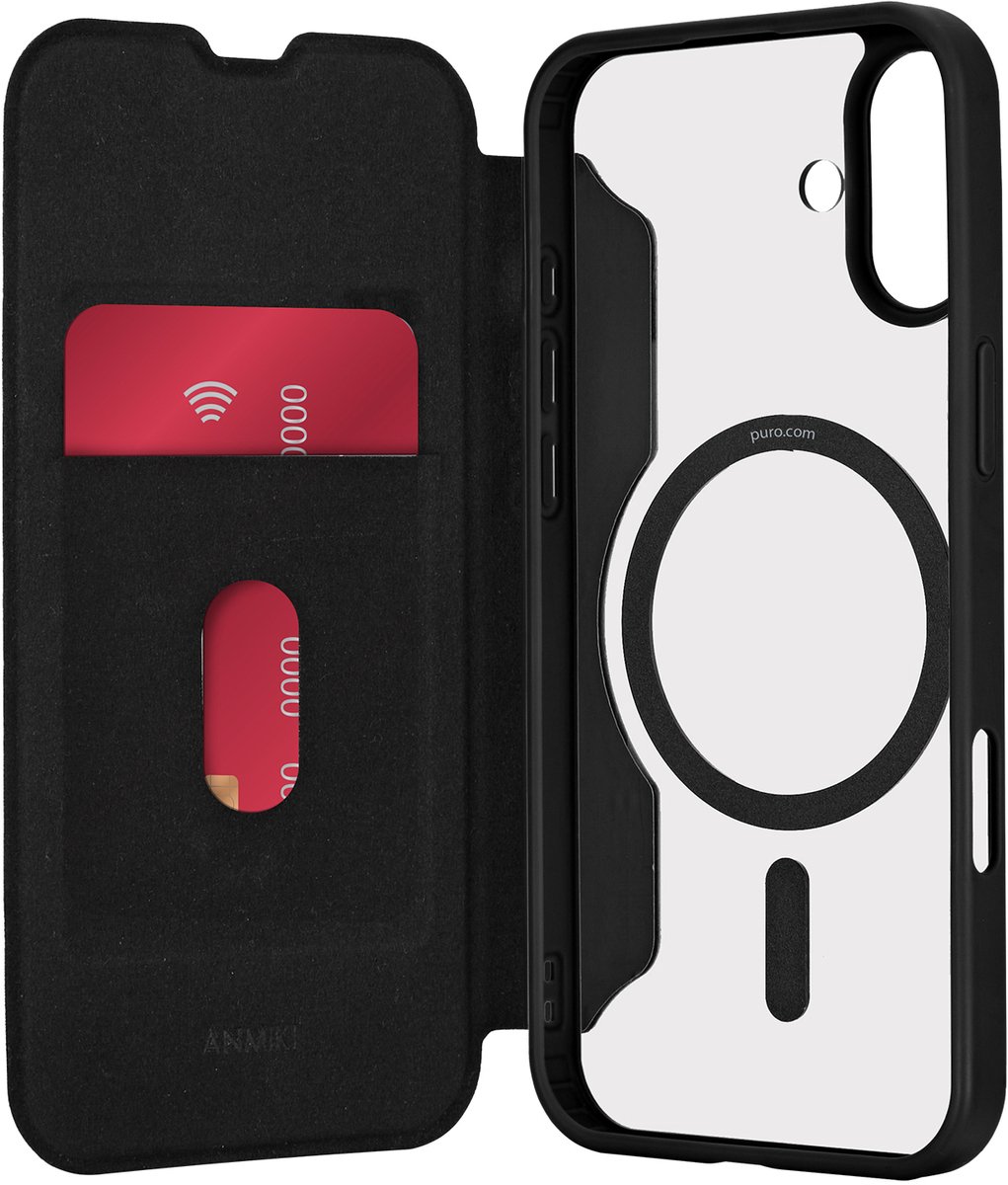 sbs mobile Flip Cover Apple iPhone 16 Nero Compatibile con MagSafe PUIPC1661BKMAGBLK