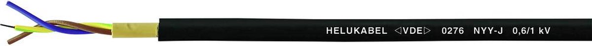 HELU 32060 Cavo posa fissa NYY-J 5 G 2.5 mm² Nero 50 m