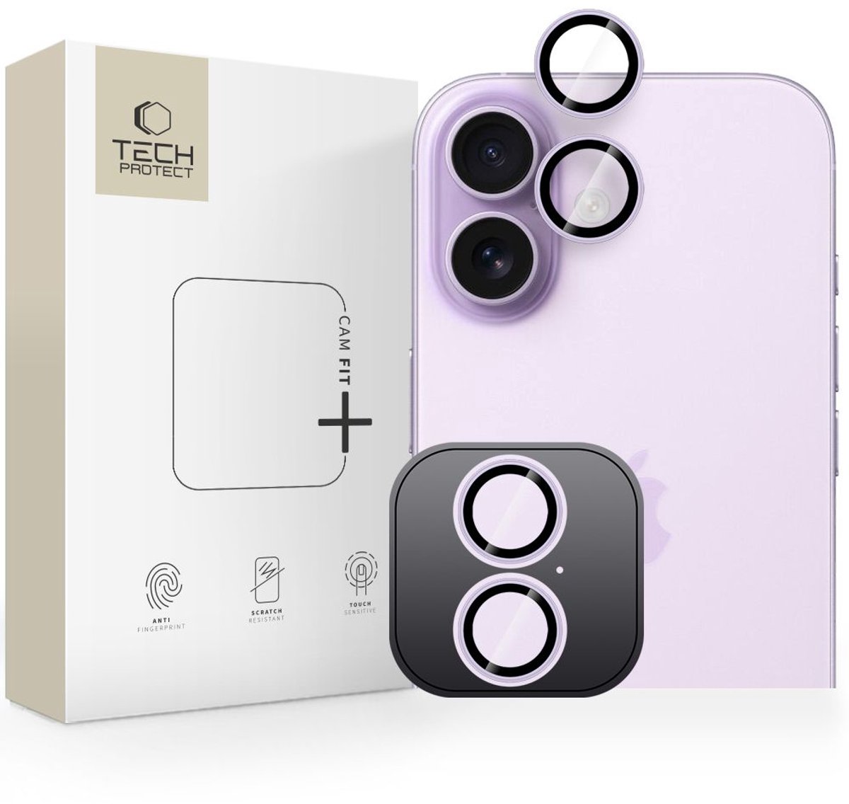 Tech-Protect Camring Fit+ Camera Cover for iPhone 17 - Purple